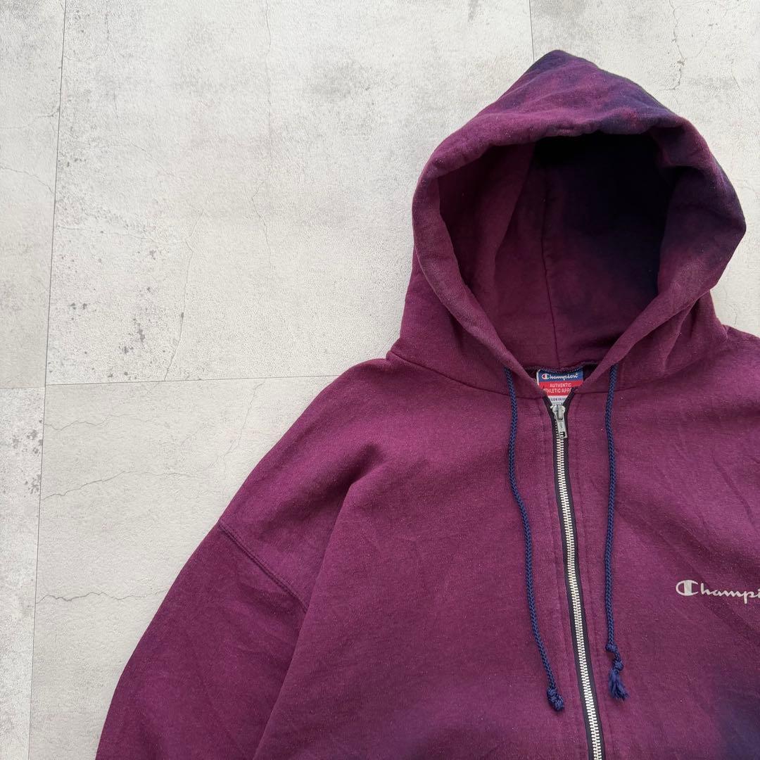 鬼フェード” パーカー Boro ボロ 褪色 パープル×ネイビー ジップアップ