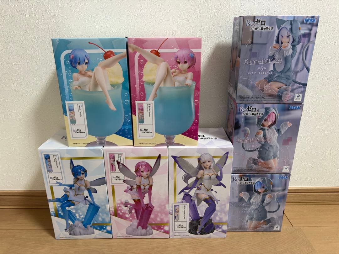 Re:ゼロから始める異世界生活 プライズフィギュア 8体セット(未開封)
