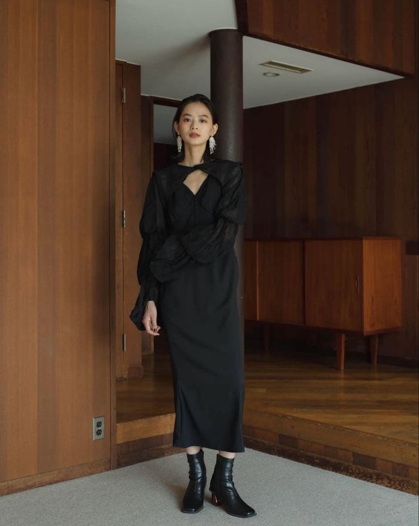 【定価:22,000円】knuthmarf ドレス　黒　結婚式　S