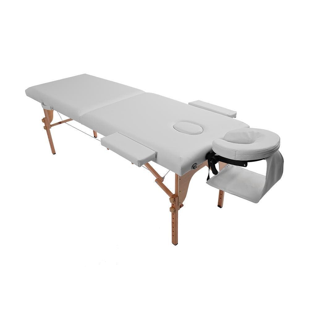 【ホワイト】マッサージベッド折りたたみ コンパクト超軽量エステベッド施術ベッド