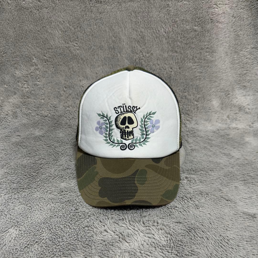 【vintage】90s old Stussy Camo Mesh Cap