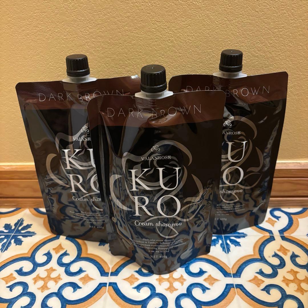 3個セット KUROクリームシャンプー　ダークブラウン 白髪染め 400g KUROクリームシャンプー | VALANROSE(バランローズ)【公式】