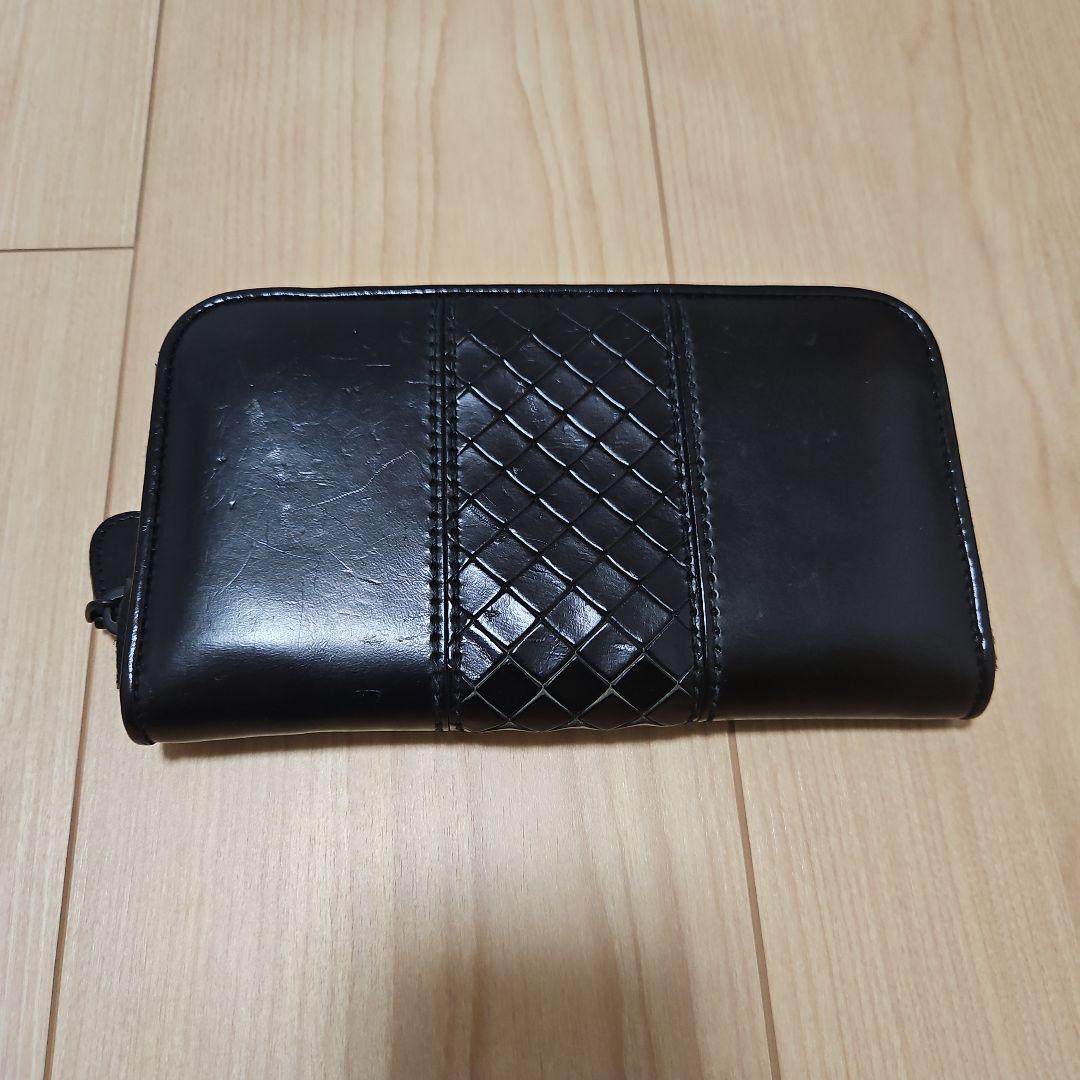 Bottega Veneta ブラック長財布 イントレチャート