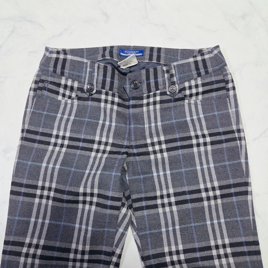 美品✨バーバリーブルーレーベル パンツ ノバチェック グレー ウール