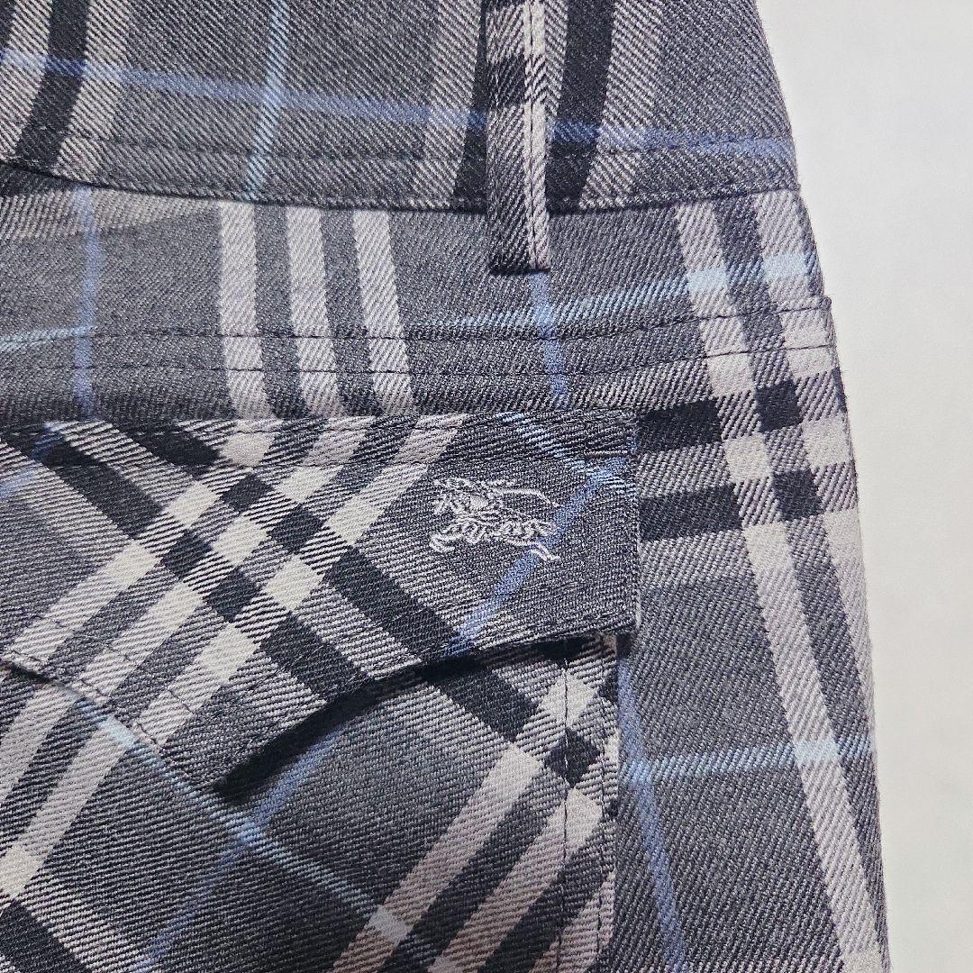 美品✨バーバリーブルーレーベル パンツ ノバチェック グレー ウール