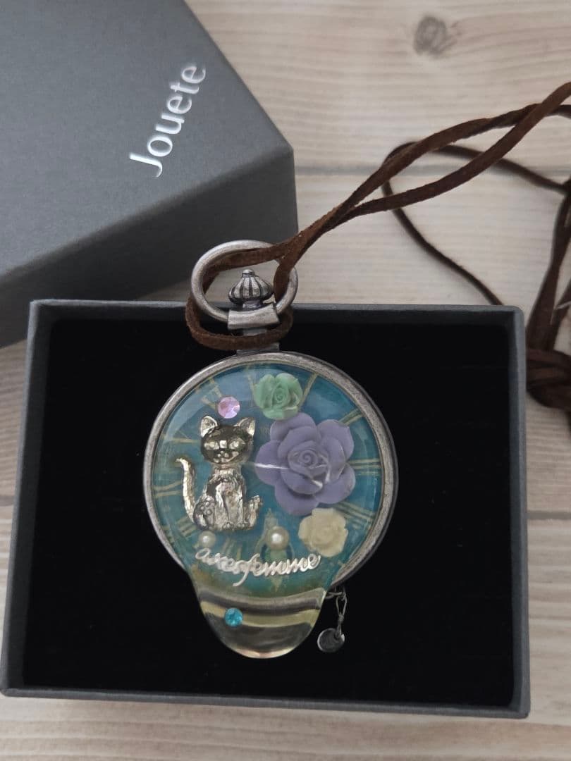 懐中時計風ネックレス 新品 猫と薔薇デサイン アンティーク調 - メルカリ