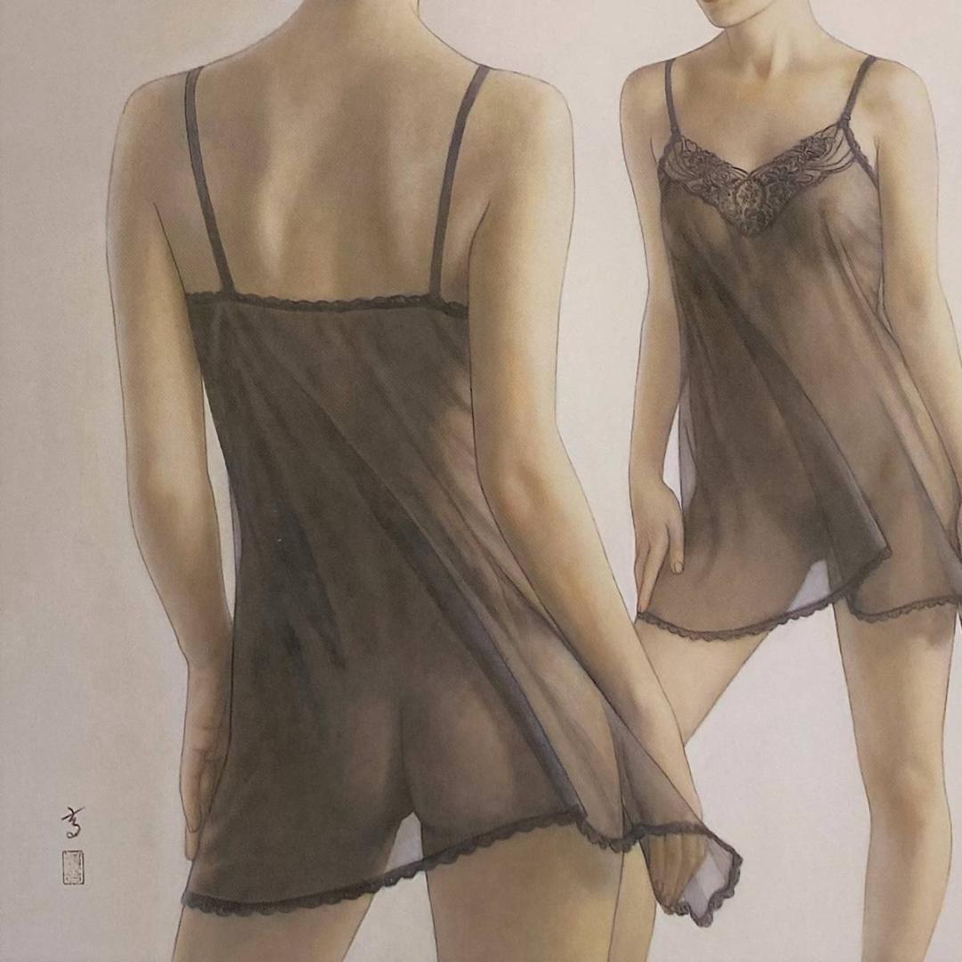 高塚省吾、【鏡】、希少な額装用画集画、新品高級額 額装付、状態良好