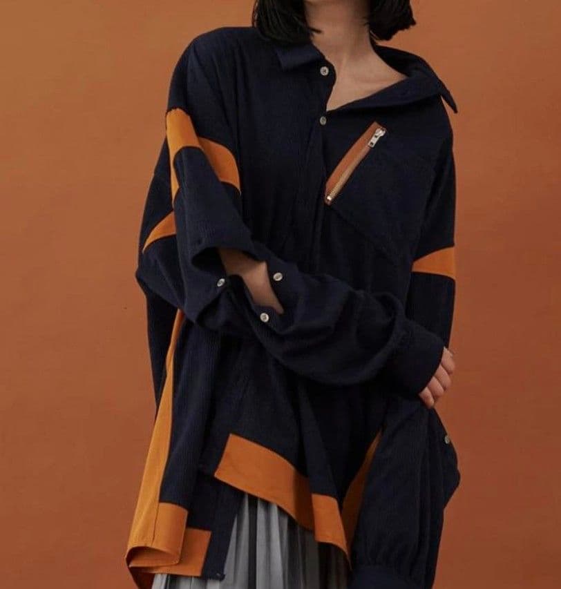 seesew コーデュロイ2WAYブロックシャツ