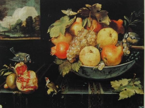 Ｊ・レオーン、果物と小鳥、超希少、新品額付、状態良好