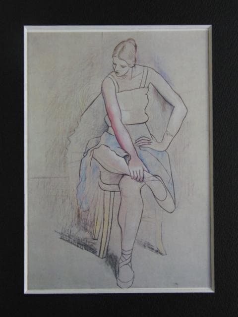 ピカソ(PICASSO)【椅子にすわるバレリーナ】、高級画集画、状態良好