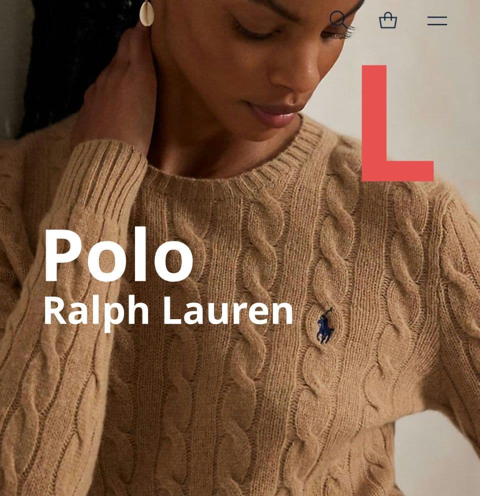 Polo Ralph Lauren ケーブル デザインコットンニットセーター　L