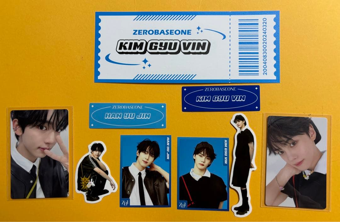 zb1 ゼベワン POPUP 入場特典 トレカ ステッカー ユジン ギュビン