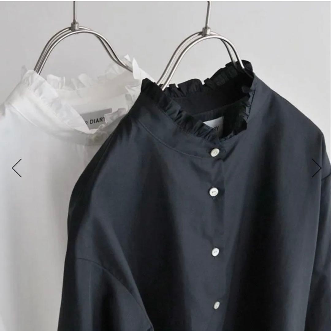 STAMP AND DIARY 100/1高密度ブロード フリルブラウス STAMP AND DIARY｜100/1ブロード フリルカラーブラウス - STAMP AND