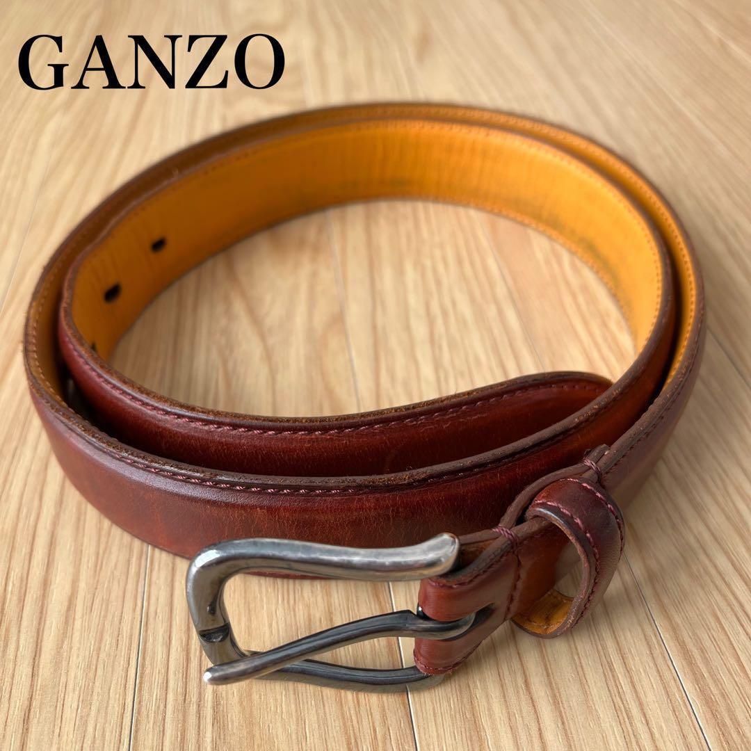 GANZO ブライドル ブラウンレザーベルト