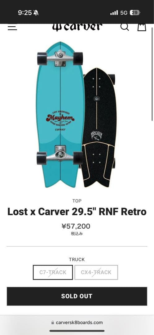 値引き　Lost x Carver 29.5\