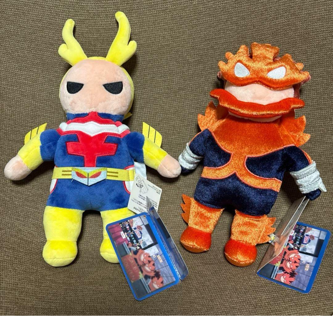 未使用】ヒロアカ オールマイト・エンデヴァーぬいぐるみ タグ付き