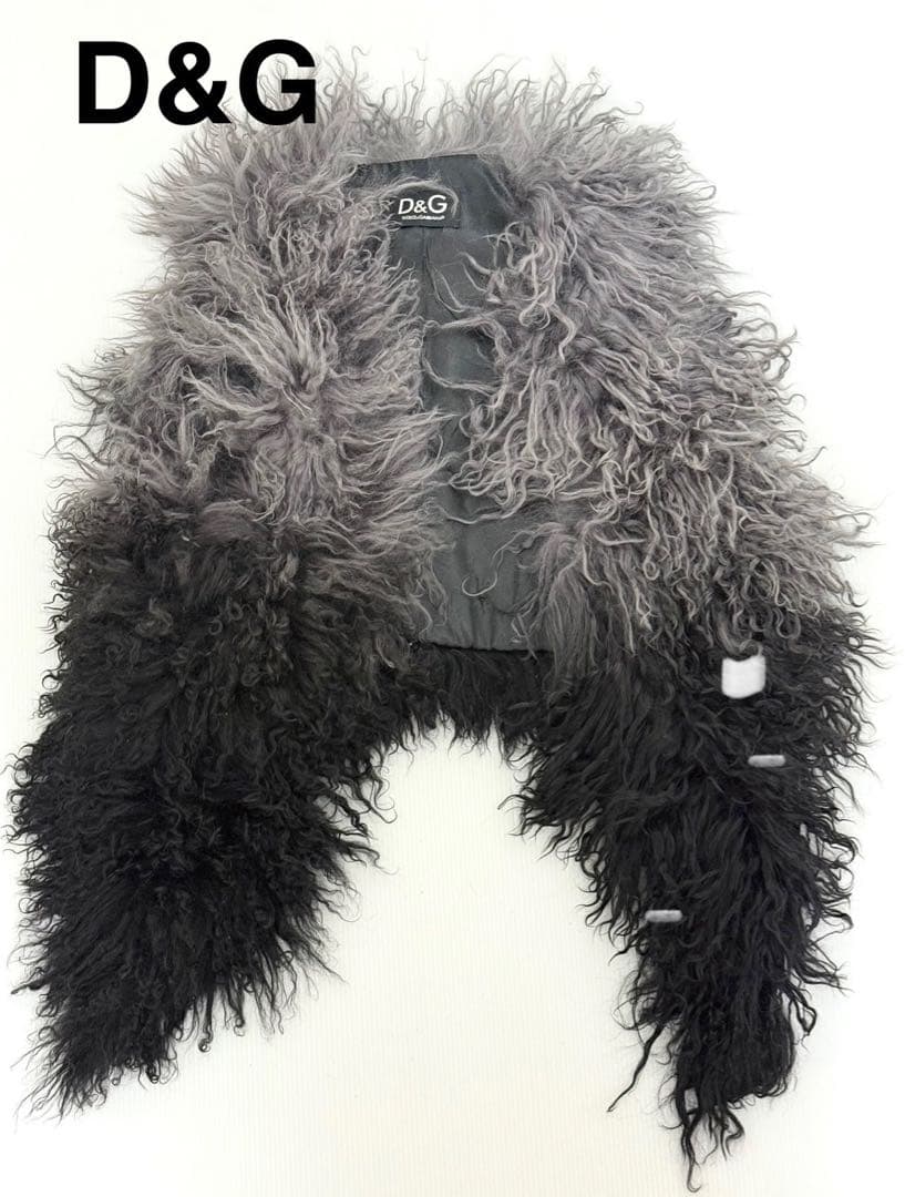 レア♪D&G ドルガバ ウール ファーベスト ファーショール 襟巻き