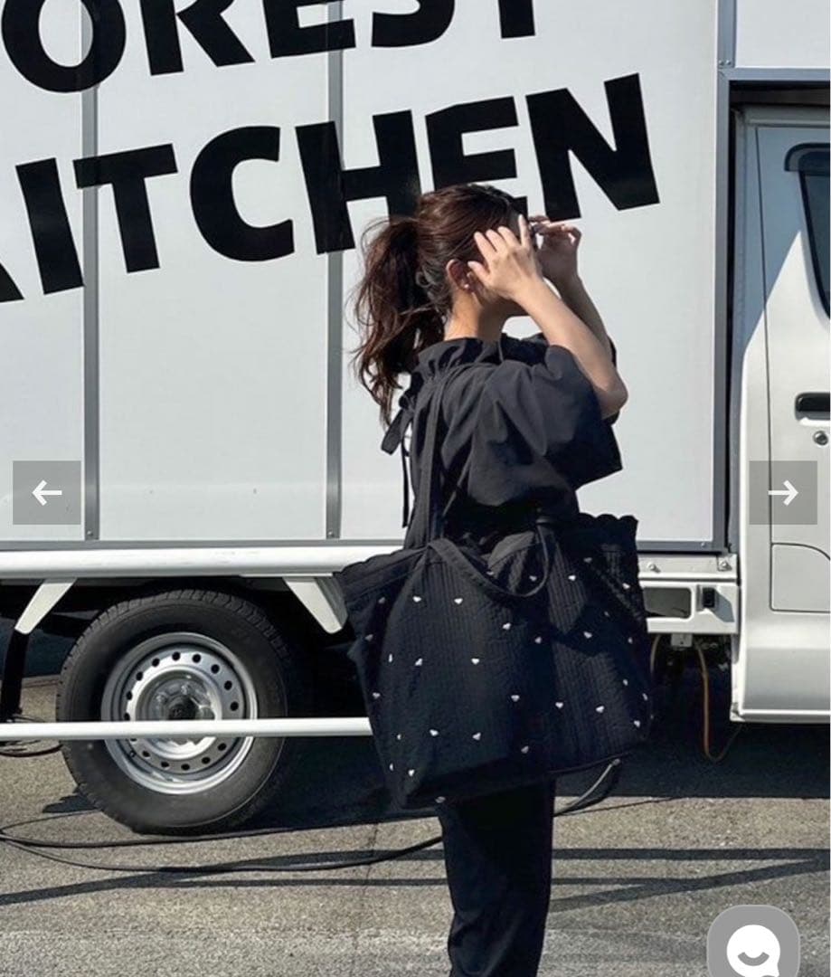 donoban スカラップマザーズバッグ　ブラック