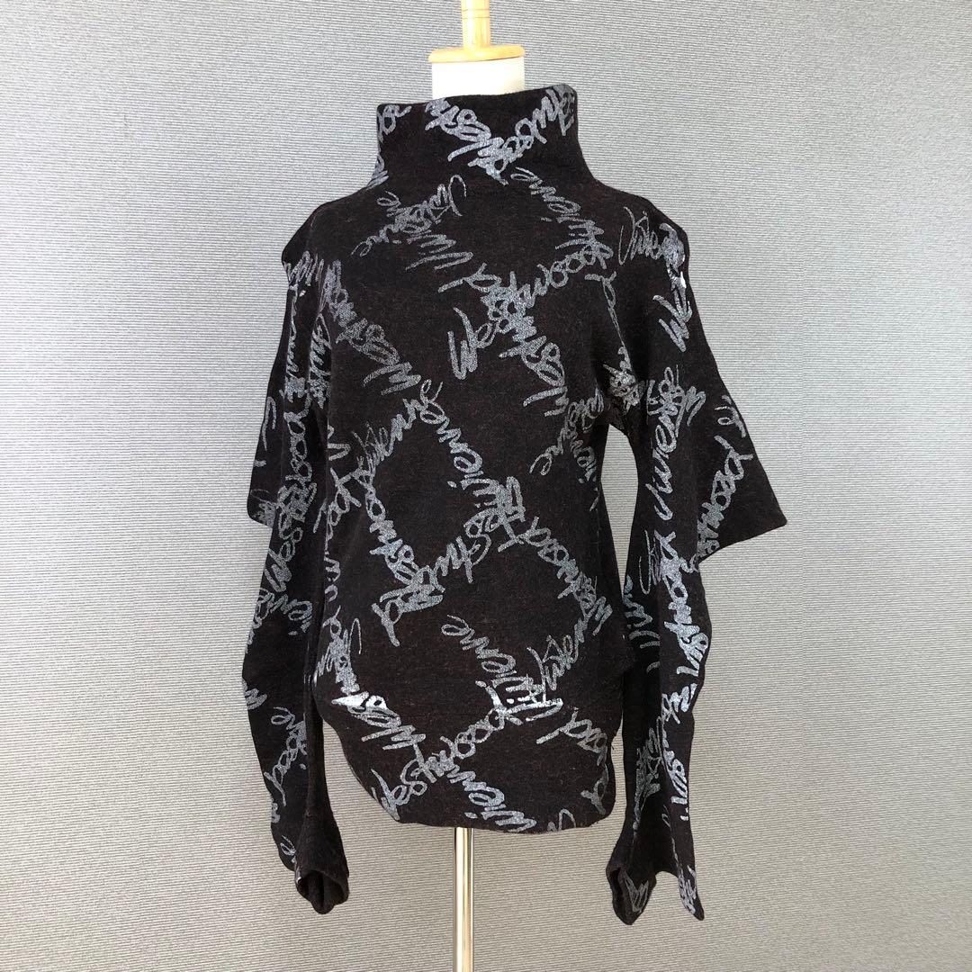 Vivienne Westwood ロゴ チェック柄 変形 ニット 2 ブラック