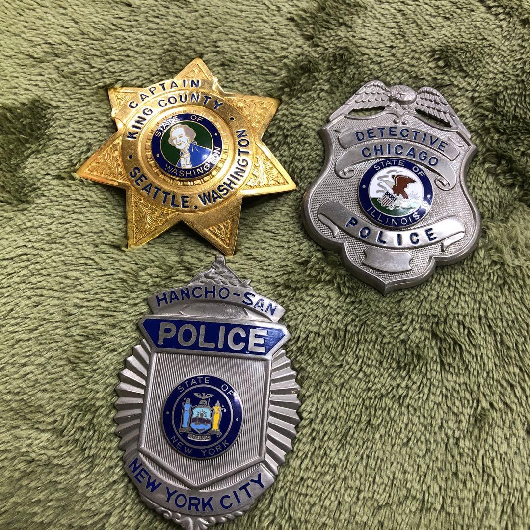 ポリスバッジ　警察バッジセット シアトル・シカゴ ポリスバッジ 警察バッジセット シアトル・シカゴ