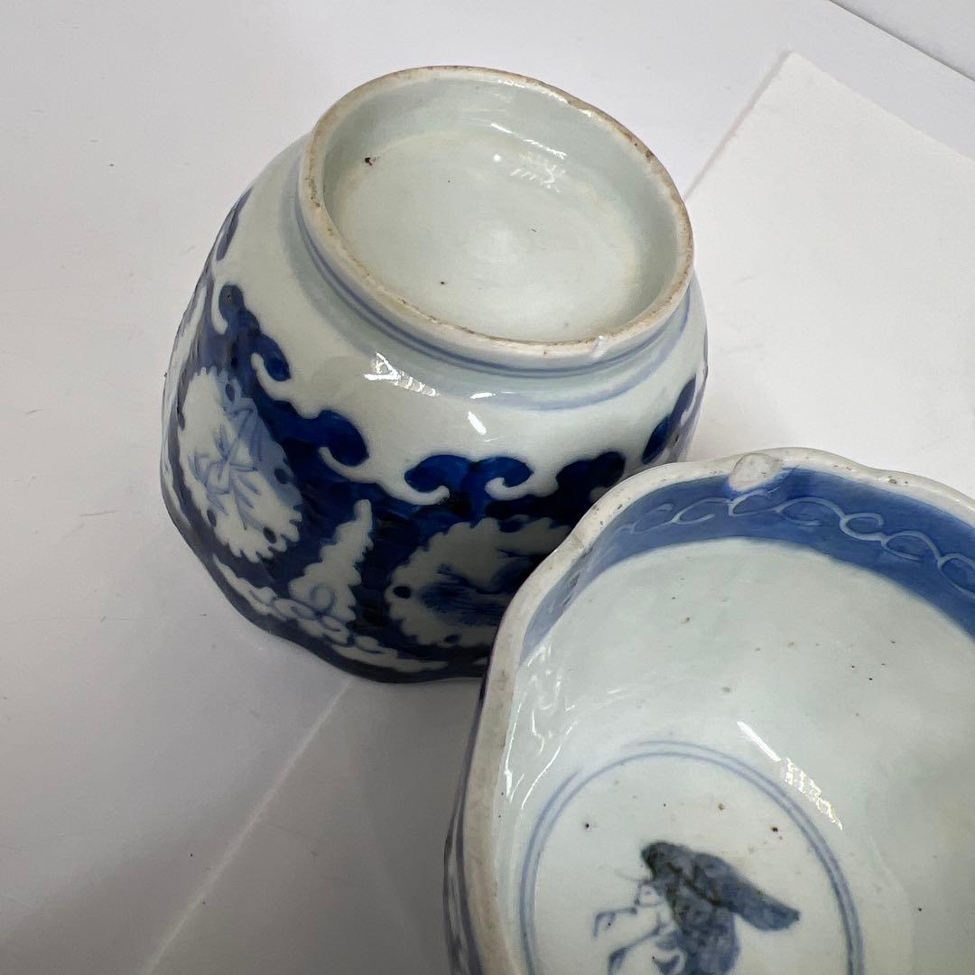 専用古伊万里 染付大猪口17客 木箱口径約8.5㎝ 東Y7-0620⭐︎2Fトヒコ