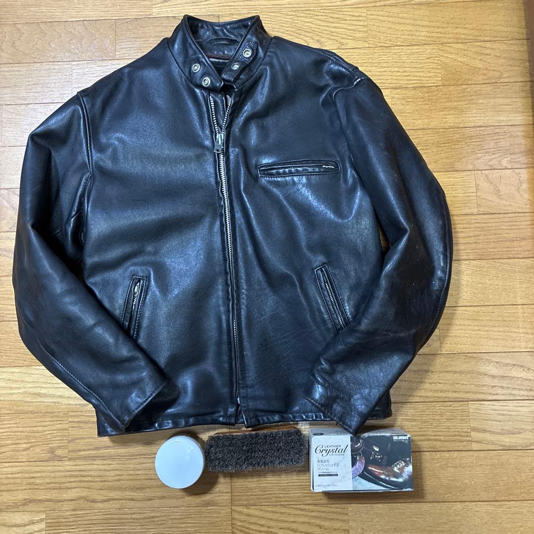 Schott シングルライダースジャケット 40 黒