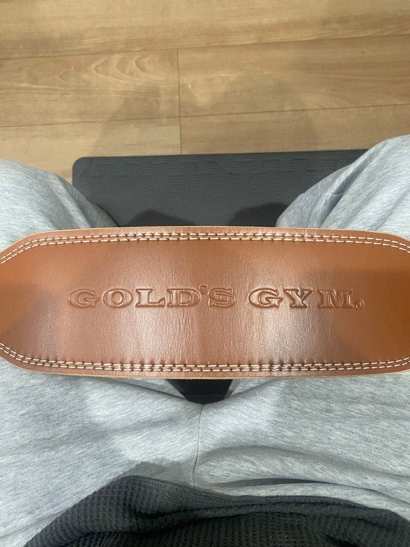 本日限定値下げ　GOLD'S GYM レザーパワーベルト Mサイズ