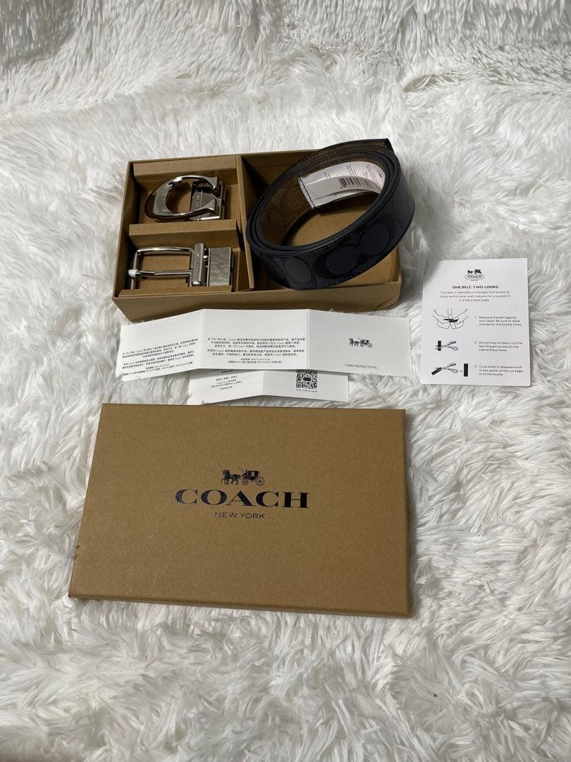 COACH コーチ　リバーシブル 本革　レザーベルト シグネチャー