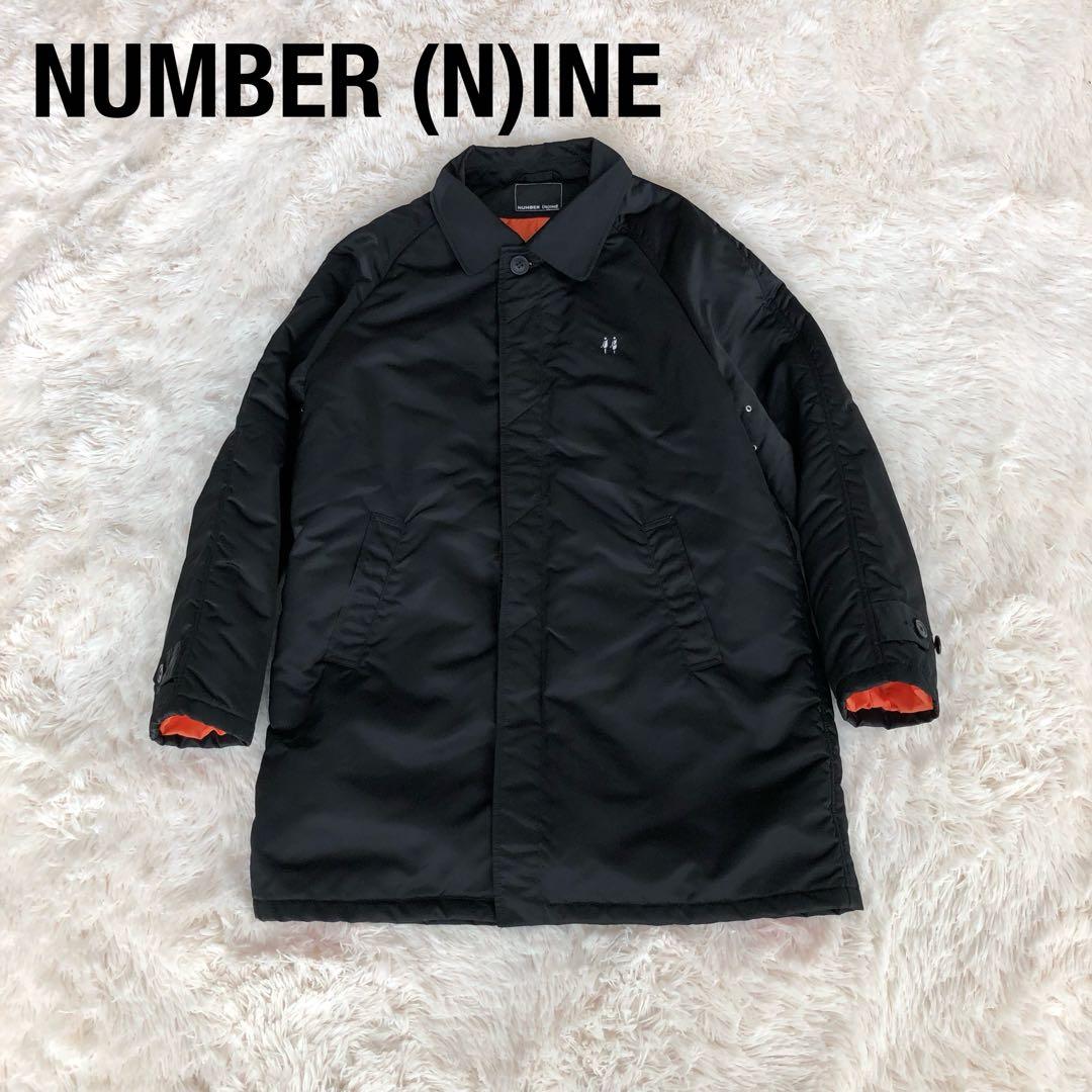 ナンバーナイン中綿ナイロンジャケットナイロンコートブラックNumbernine