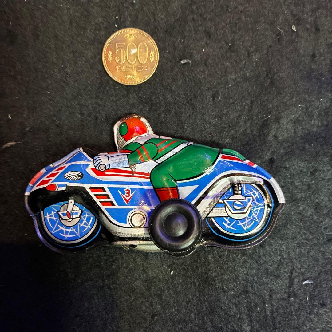 昭和レトロ　ブリキのおもちゃ　仮面ライダーV￼3 バイク