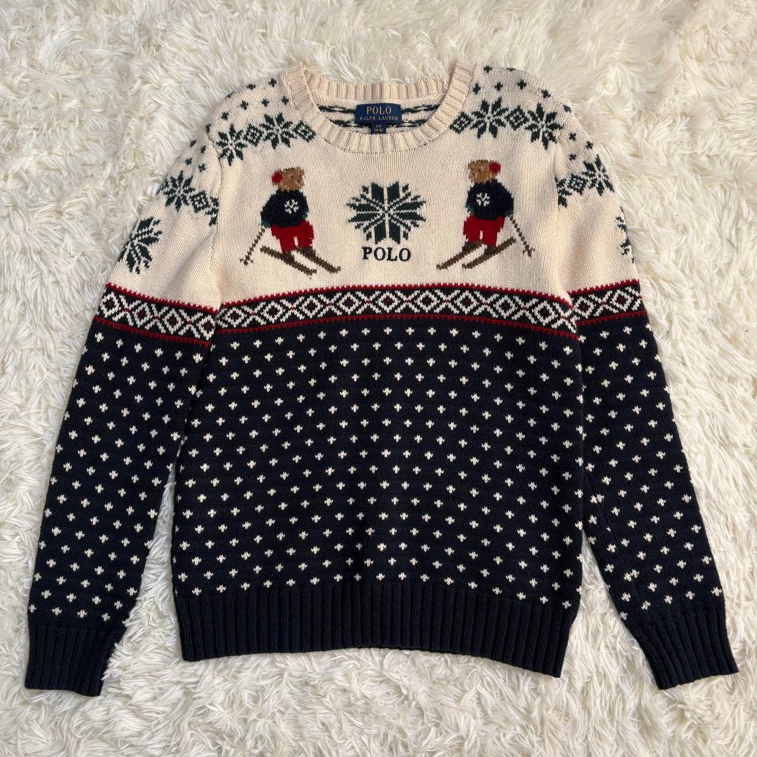 ポロラルフローレン ノルディック柄 ポロベア ニット セーター Lサイズ
