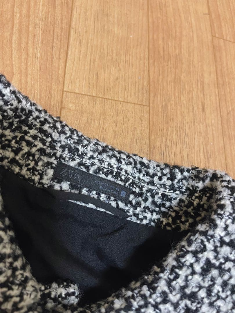 ZARA ザラ ポケット付きテクスチャードシャツジャケット 完売品 L
