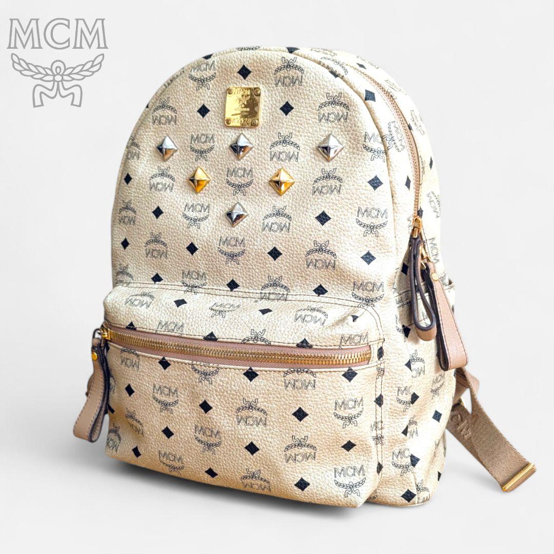 MCM ヴィセトス バックパック リュックサック スタッズ ベージュ