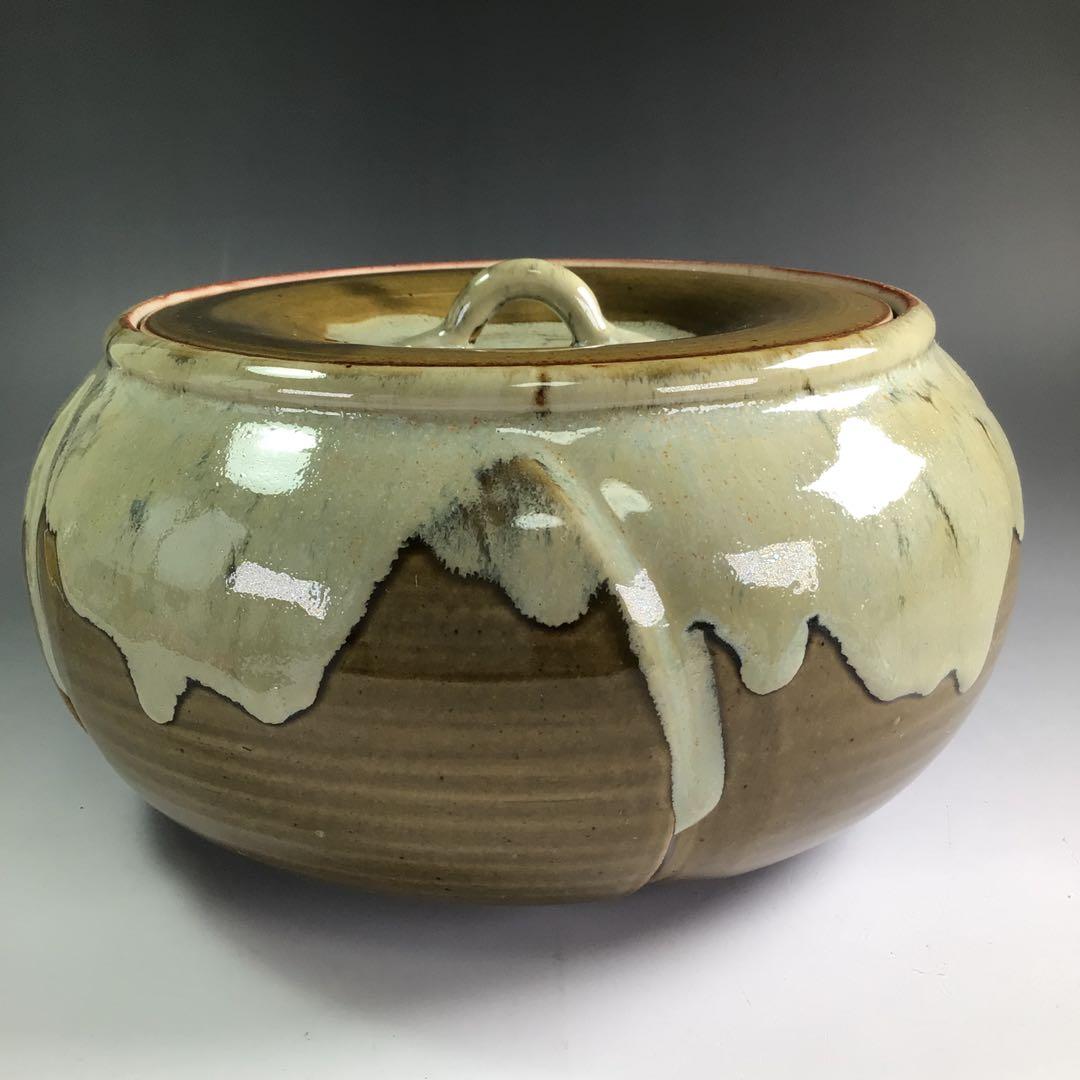 P803 水指 『萬古焼』『福森比路志造』『即中斎好』『捻梅水指