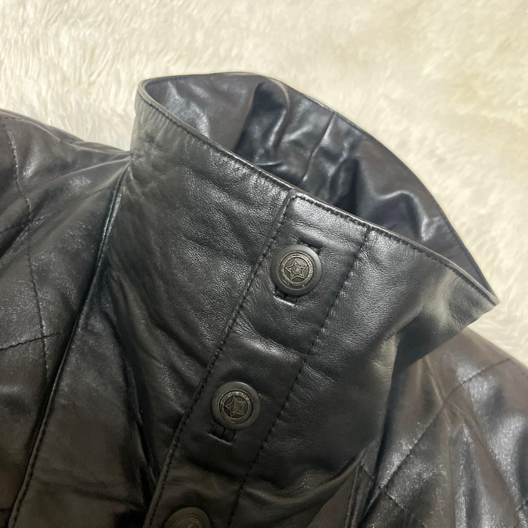 y2k gimmick highneck leather jacket シープ - メルカリ
