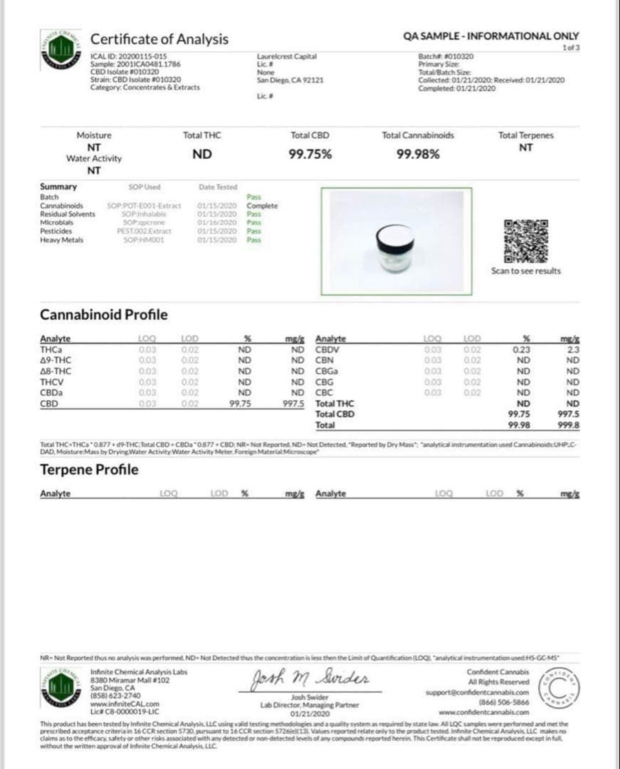 CBD 99%アイソレート原料 30g