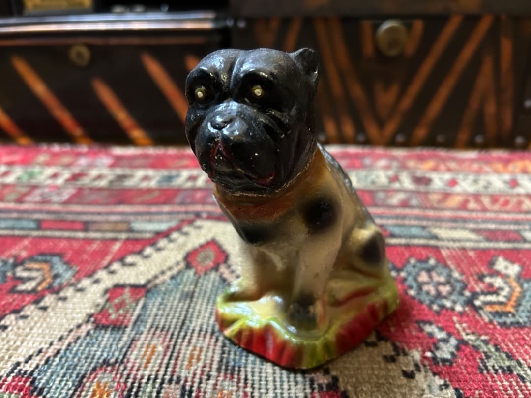 ビンテージ Chalkware Bulldog チョークウェア ブルドッグ 置物