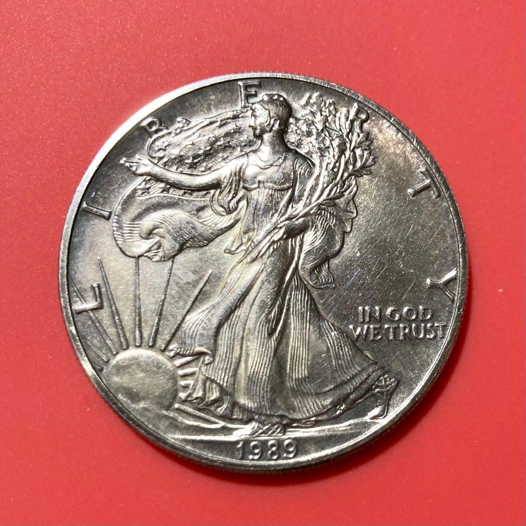 ゆ*き様 アメリカ　イーグル銀貨　1オンス　31.4g　1989　ケース付