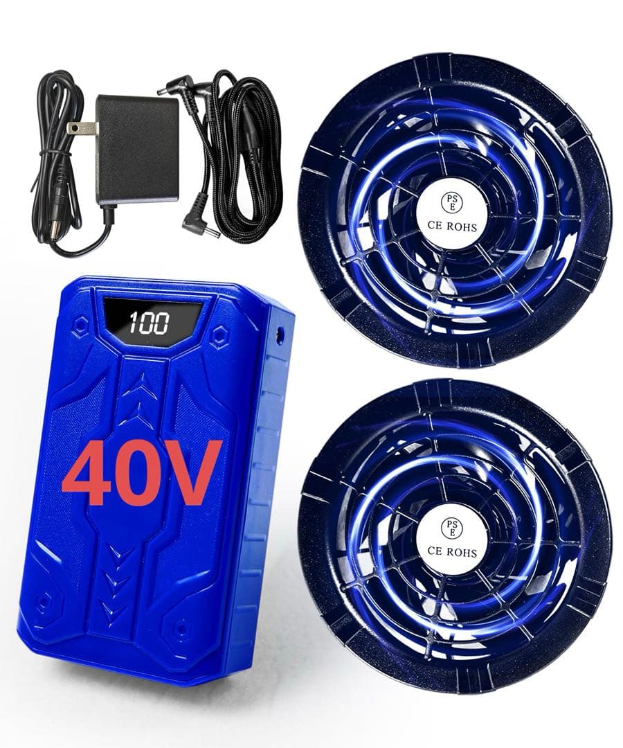 ✨ファンバッテリー 40V✨ 空調作業服 大容量バッテリー 空調ファン 空調作業服 バッテリー ファン セット 20000mAh大容量 35800mAh大容量