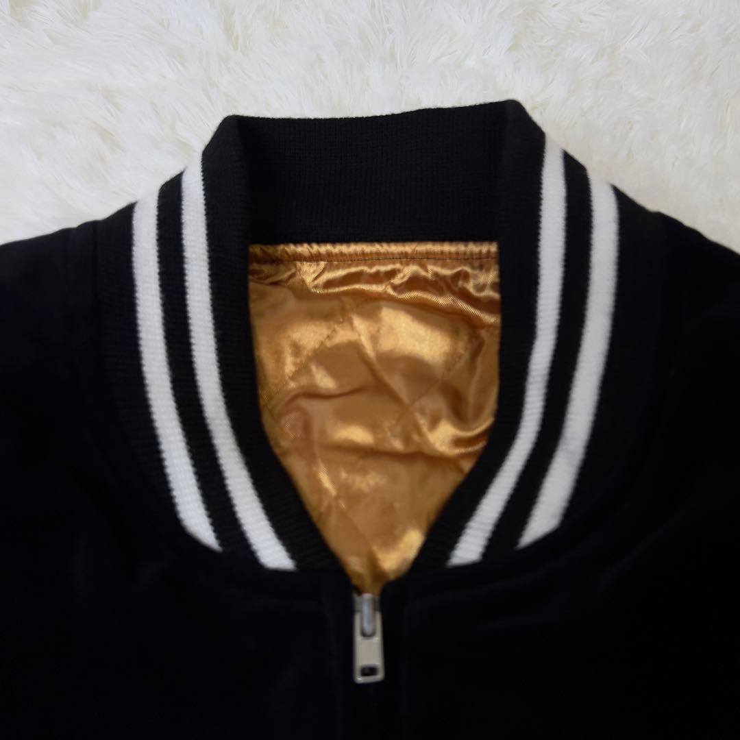 未使用 3L hoshihime 星姫 別珍 ベロアスカジャン 双龍 ブラック