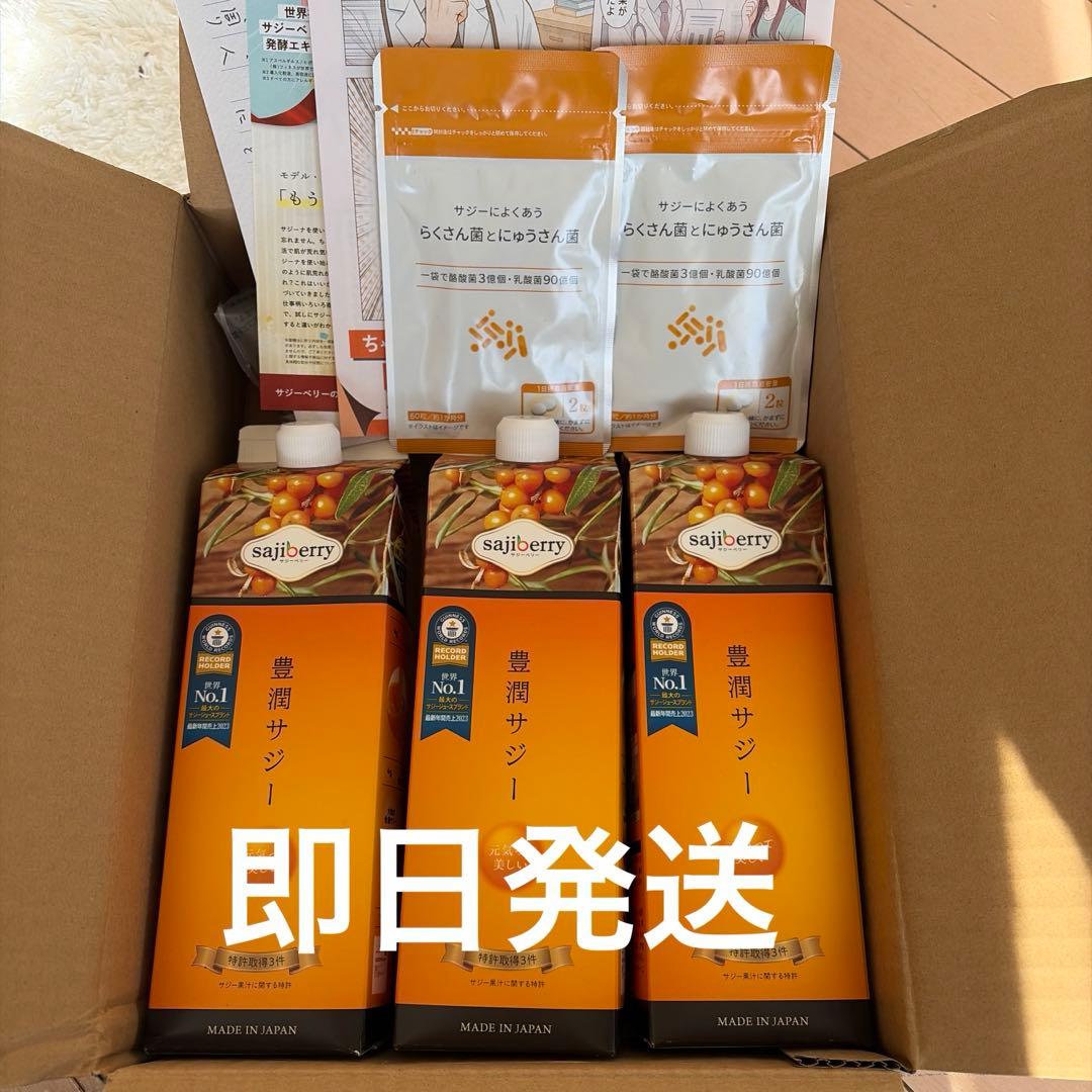 即日発送　豊潤サジー 1000ml×3本　らくさん菌と にゅうさん菌 2パック