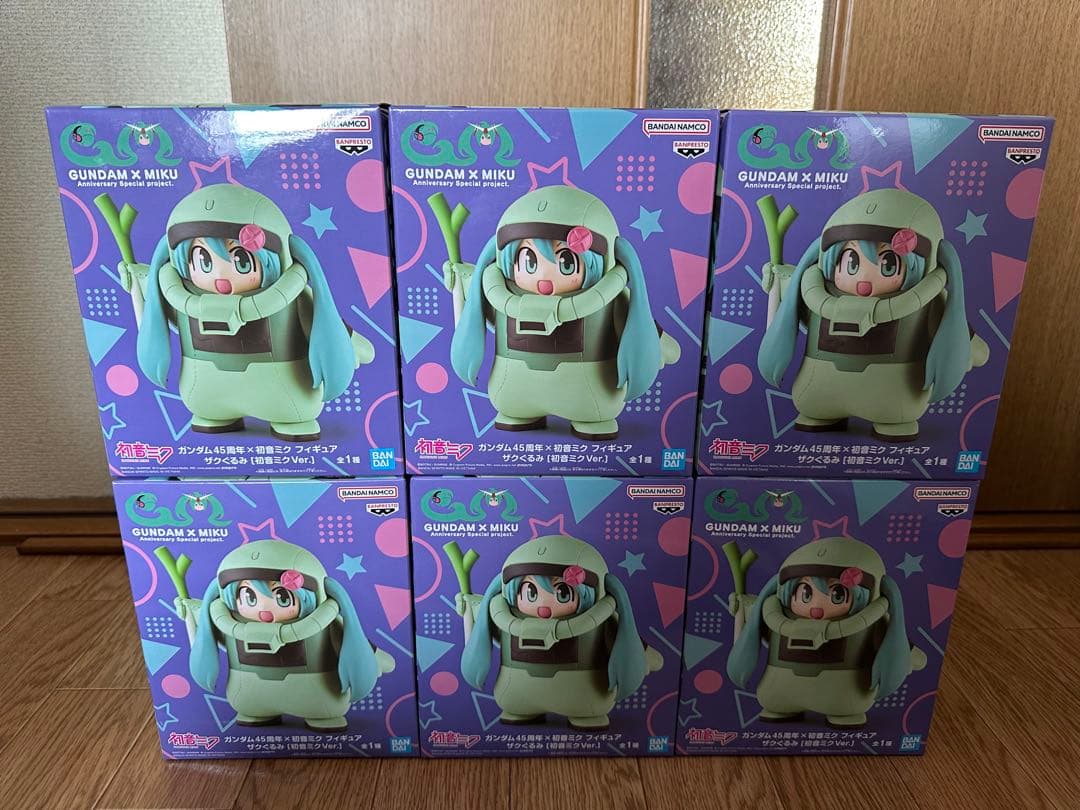 初音ミク　ガンダム45周年×初音ミクフィギュア　ザクぐるみ　6個セット 👾 ガンダム45周年×初音ミク フィギュア ザクぐるみ [初音ミクVer