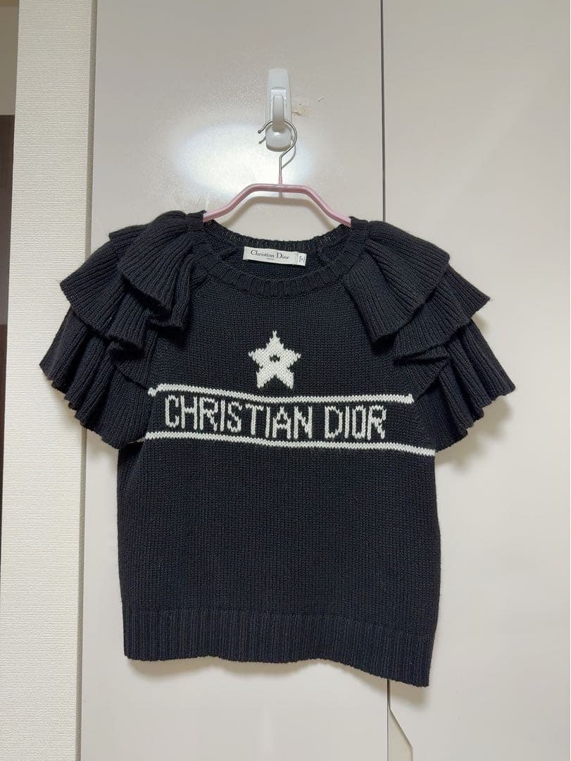 Christian Dior フリル 半袖 ニット ディオール