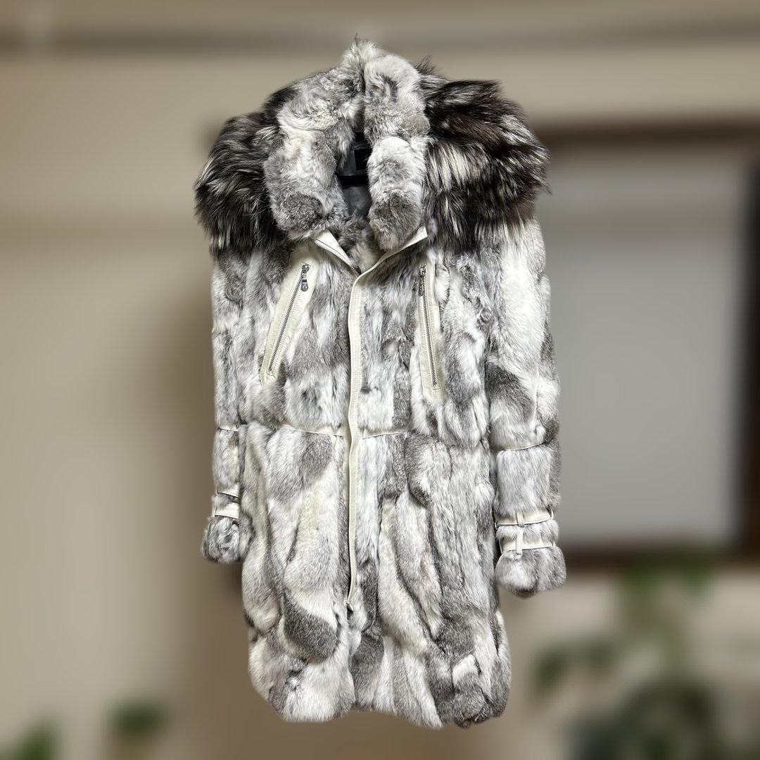 ラビット毛皮コート