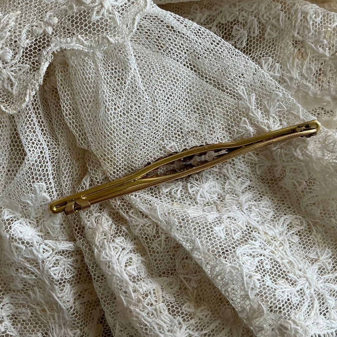 フランスアンティーク ペンダントトップ＆ブローチ ゴールドプレート