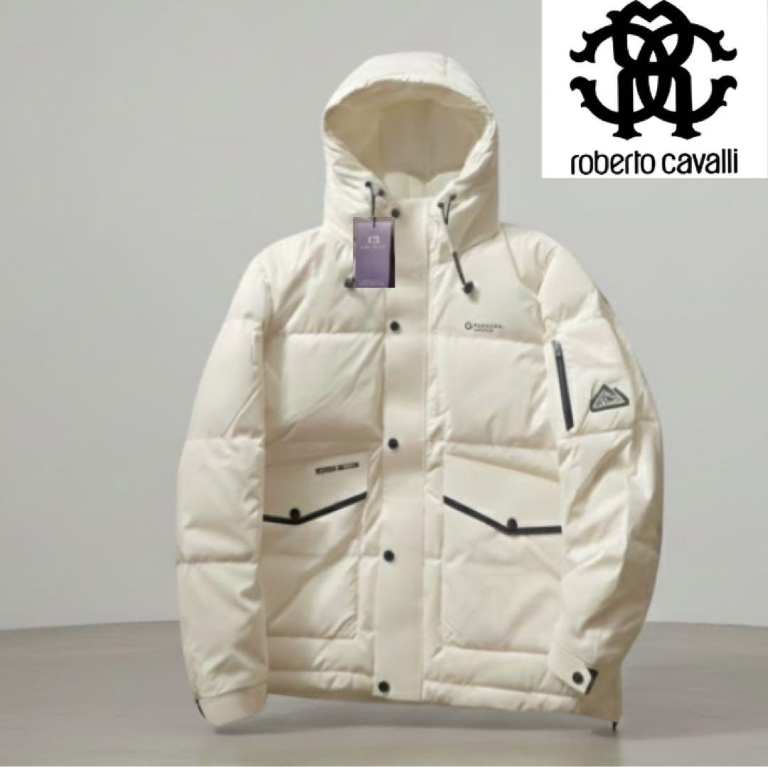 プレミアムダウン・ローマ発ROBERT CAVANIダウンジャケット XL 白 最高級プレミアムダウン*16万ROBERT CAVANI グースダウンジャケット