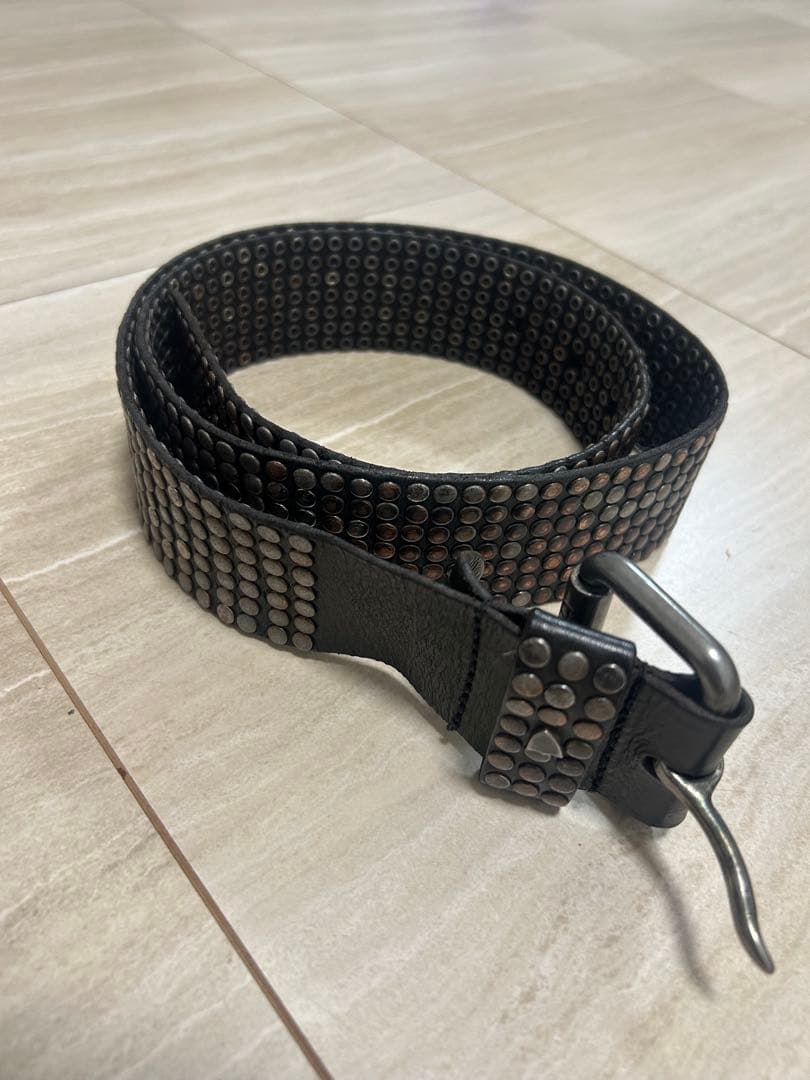 HTC 7連オールドスタッズ　レザーベルト　34　ブラック