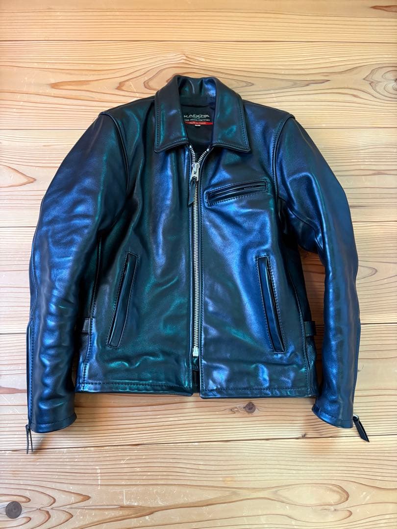 ヤドヤ　ブラック レザー シングルライダースジャケット