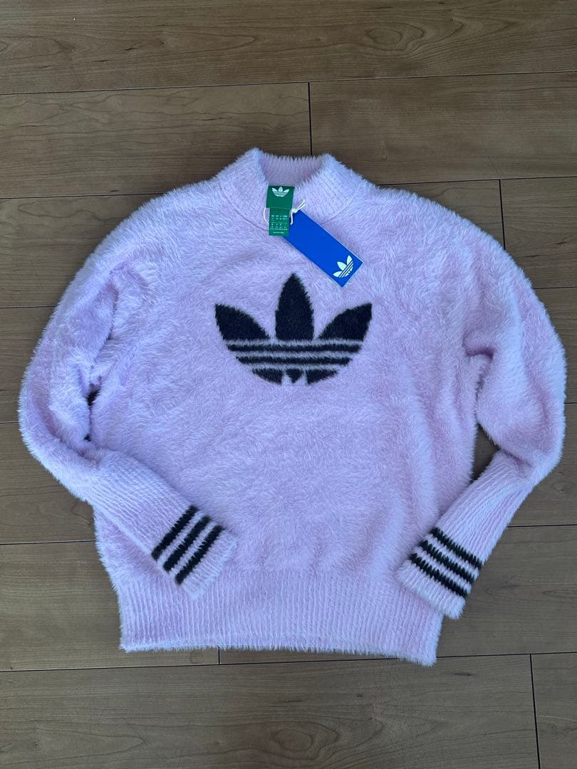 海外XS日本サイズS-M adidas トレフォイルセーター ピンク