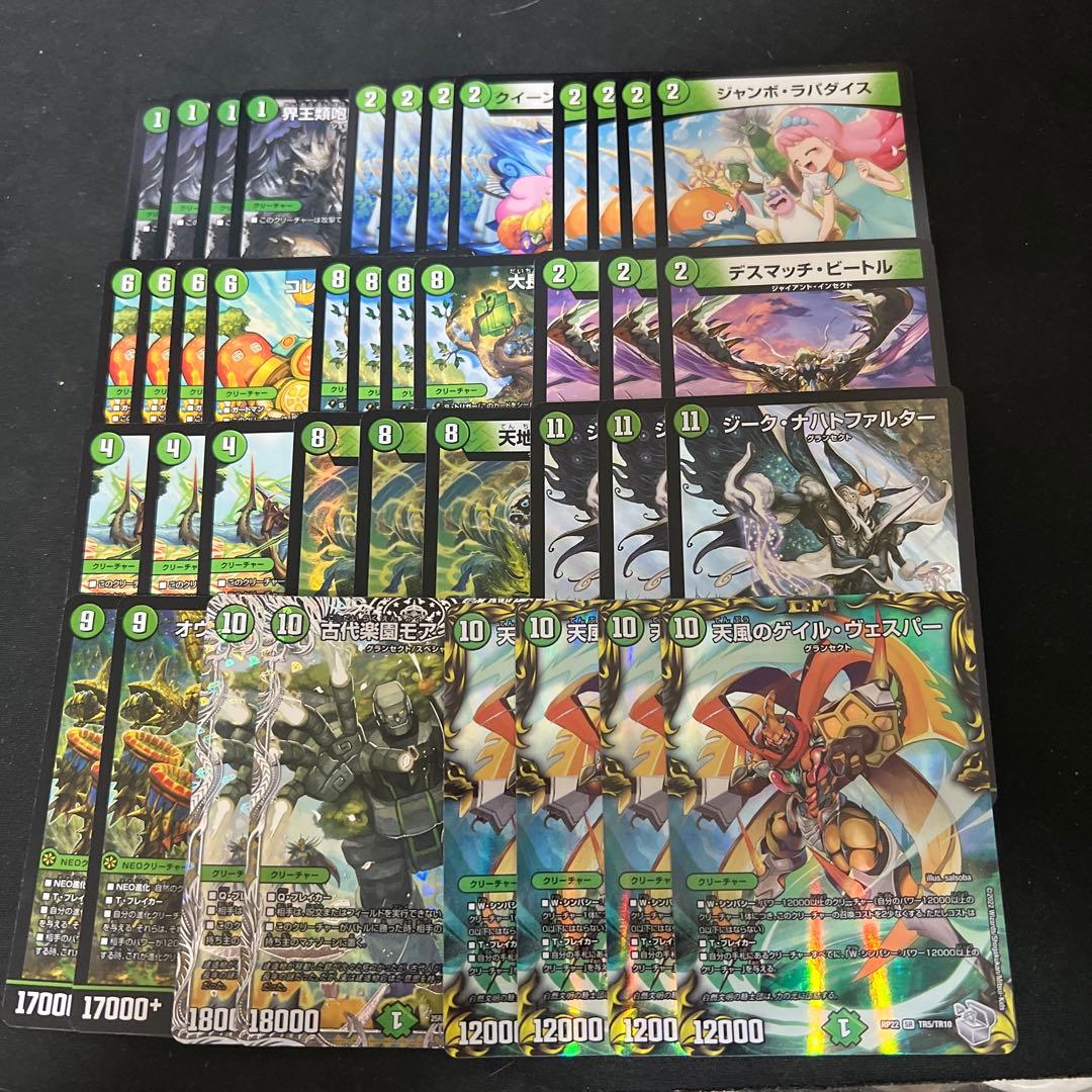 最終価格。デュエルマスターズ 緑単ゲイルヴェスパーデッキ - メルカリ